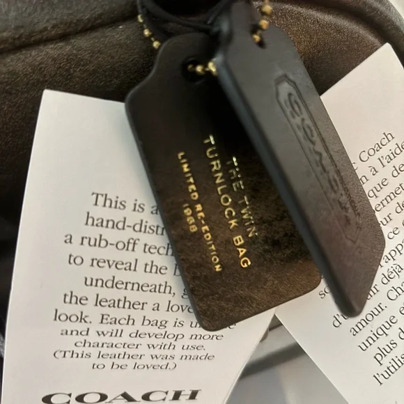 Coach Loved leather twin turnlock Brown and Black Women's Bag shoulder - Picture 2 of 11